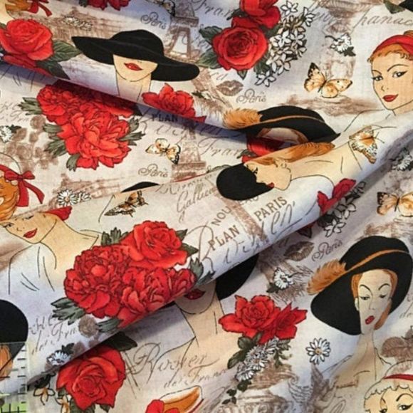 2/$15 - Paris Mask, Vintage Red Hat Fashion Face Mask, Filti Filter - Picture 11 of 16